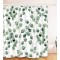 Custom design and size bathroom green leaf shower curtain with high quality