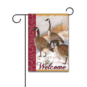 Welcome Geese 110g Knitted Polyester Double Sided Garden Flag Without Flagpole