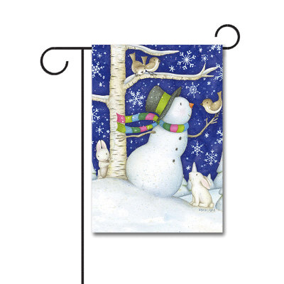 Critter Snowman 110g Knitted Polyester Double Sided Garden Flag Without Flagpole