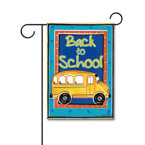 School Bus 110g Knitted Polyester Double Sided Garden Flag Without Flagpole