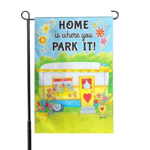 Home Is Where You Park It 110g Knitted Polyester Double Sided Garden Flag Without Flagpole