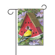 Watermelon Birdhouse 110g Knitted Polyester Double Sided Garden Flag Without Flagpole