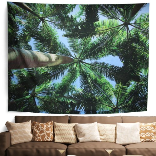 Virgin Forest Tapestry Green Tree in Misty Forest Tapestry Wall Hanging Nature Scenery Wall Tapestry Decor for Room and drop shipping