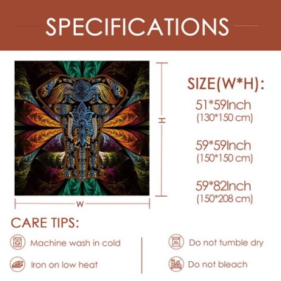 Bohemian Elephant Tapestry - Mandala Boho Vintage Watercolor Yoga Tapestries Wall Hanging Indian Art Home Decoration Bedroom Decor Living Room for drop shipping