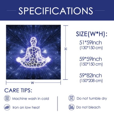 Maccyafst Seven Chakra Tapestry Yoga Meditation Wall Tapestry Colorful Mandala Tapestry Indian Hippie Chakra Tapestry Wall Hanging for Studio Room and drop shipping