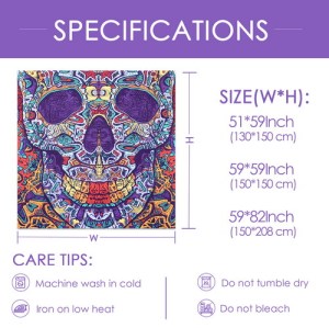 Skull Gothic Tapestry Hippy Wall Hanging Skeletons Colorful Wall Tapestry Bohemian Mysterious Abstract Wall Decor for Bedroom and drop shipping