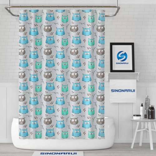 Sinonarui Cartoon Owl Pattern Fashion Shower Curtain Home Decor