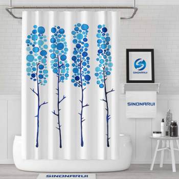 Sinonarui Flower Pattern Mordern Shower Fashion Shower Curtain Home Decor
