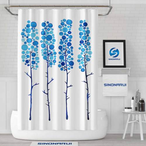 Sinonarui Flower Pattern Mordern Shower Fashion Shower Curtain Home Decor