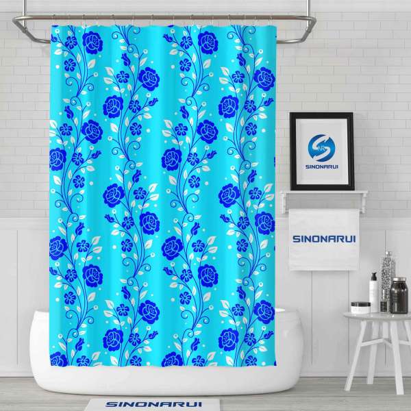 Sinonarui Flower Pattern Retro Style Shower Fashion Shower Curtain Home Decor