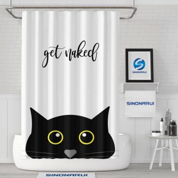 Sinonarui Cute Cat Pattern Mordern Shower Fashion Shower Curtain Home Decor