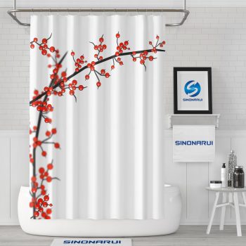 Sinonarui Flower Pattern Mordern Shower Fashion Shower Curtain Home Decor