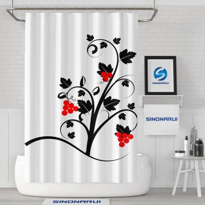 Sinonarui Flower Pattern Mordern Shower Fashion Shower Curtain Home Decor