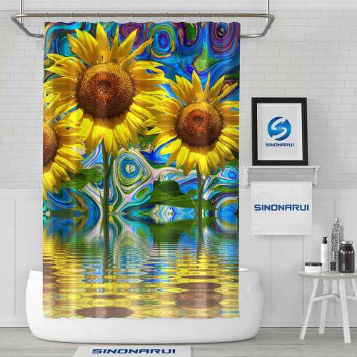 Sinonarui Sunflower Mordern Shower Fashion Shower Curtain Home Decor
