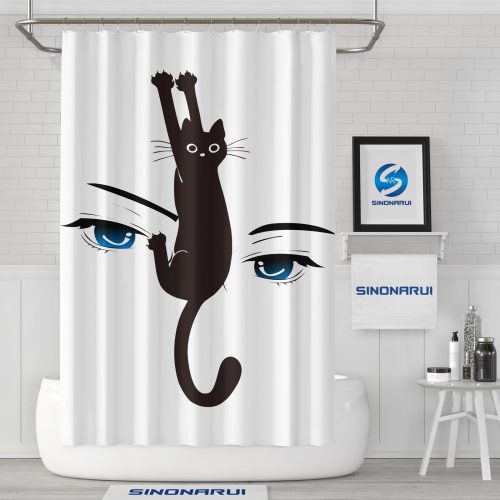 Sinonarui Creative Design Cat Mordern Shower Fashion Shower Curtain Home Decor