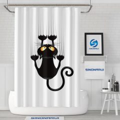 Sinonarui Creative Design Cute Cat Mordern Shower Fashion Shower Curtain Home Decor
