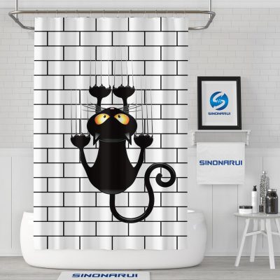 Sinonarui Creative Design Cute Cat Mordern Shower Fashion Shower Curtain Home Decor