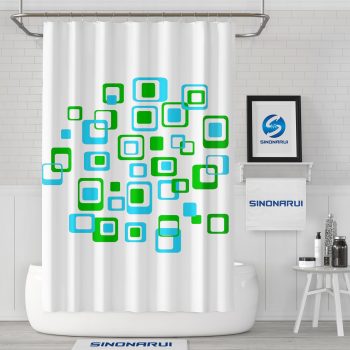 Sinonarui Geometric Square Mordern Shower Fashion Shower Curtain Home Decor