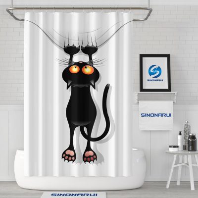 Sinonarui Big Cat Shower Fashion Shower Curtain Home Decor