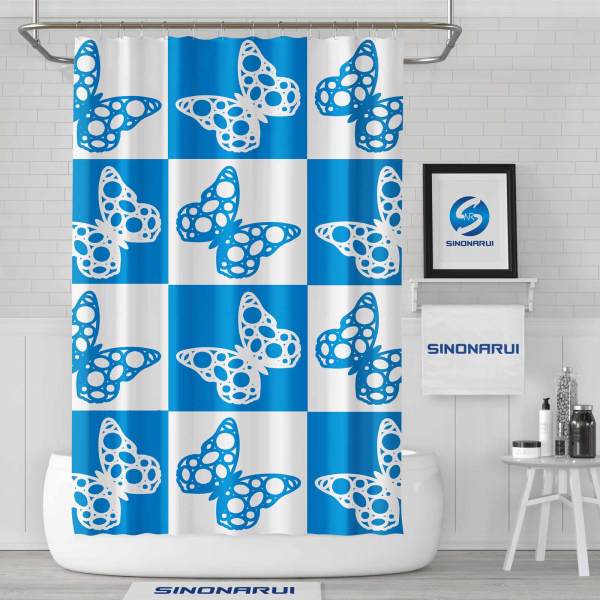Sinonarui Butterflies Pattern Shower Fashion Shower Curtain Home Decor