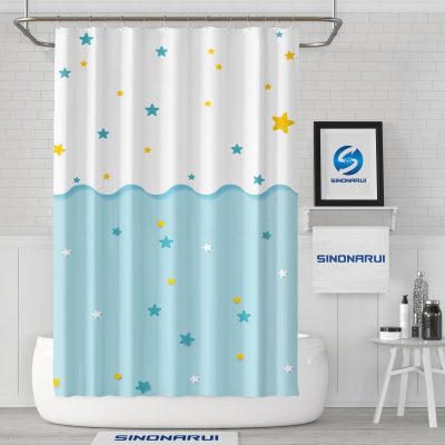 Sinonarui Colorful Stars Pattern Shower Fashion Shower Curtain Home Decor