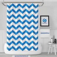 Sinonarui Blue Wave Pattern Shower Fashion Shower Curtain Home Decor