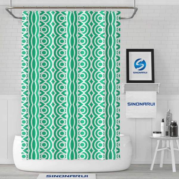 Sinonarui Green Pattern Shower Fashion Shower Curtain Home Decor