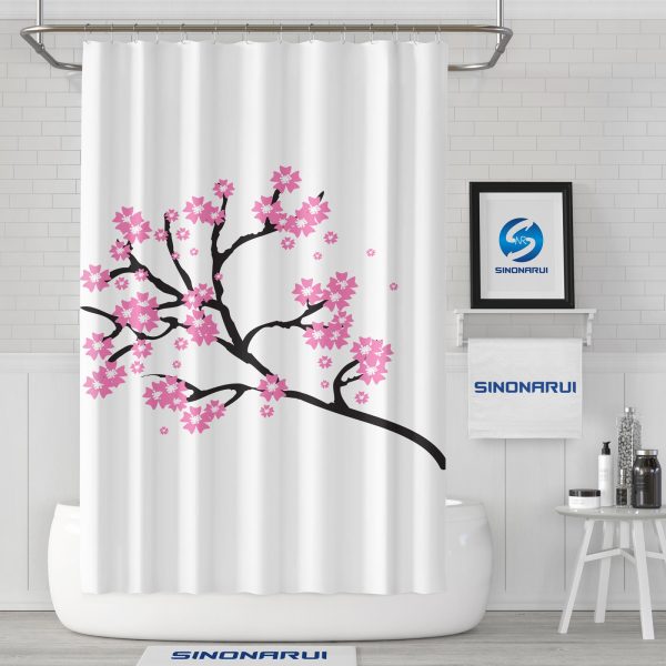 Sinonarui Plum Flower Chinese Style Shower Fashion Shower Curtain Home Decor