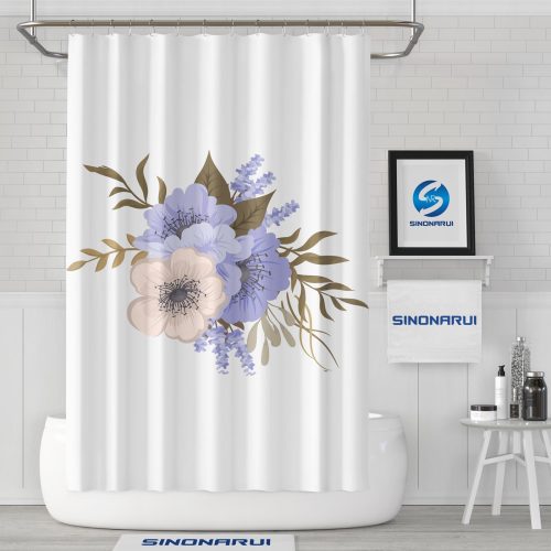 Sinonarui Colorful Flowers Shower Fashion Shower Curtain Home Decor