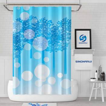 Sinonarui Blue Pattern Light Color Shower Fashion Shower Curtain Pink Home Decor