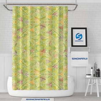 Sinonarui Pattern Light Color Shower Fashion Shower Curtain Pink Home Decor