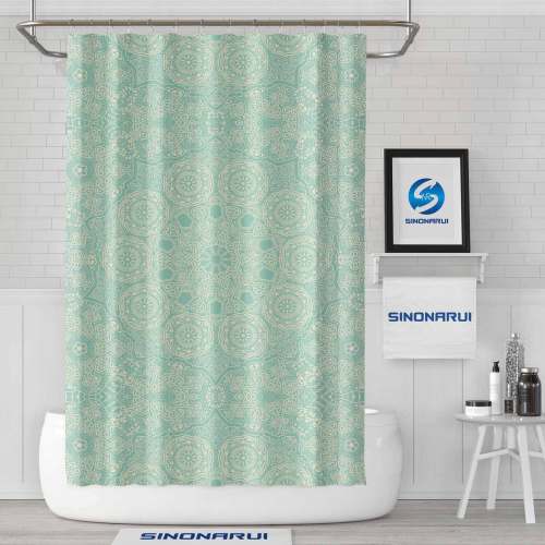 Sinonarui Indian Style Pattern Light Color Shower Fashion Shower Curtain Pink Home Decor