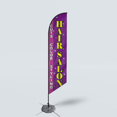 Sinonarui Cuts Color Styling Hair Salon Low Price Hot Selling Custom Pattern Beach Flags Feather Flags