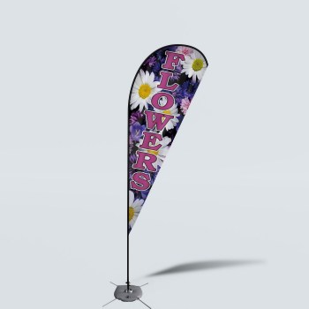 Sinonarui Flowers Low Price Hot Selling Custom Pattern Beach Flags Teardrop Flags