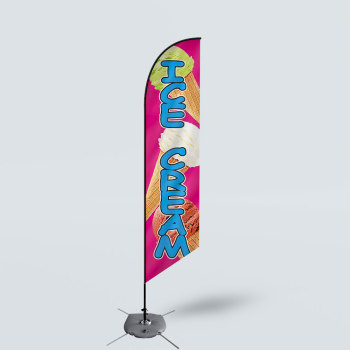 Sinonarui Ice Cream Low Price Hot Selling Custom Pattern Beach Flags Feather Flags