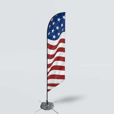Sinonarui America Flag Low Price Hot Selling Custom Pattern Beach Flags Feather Flags