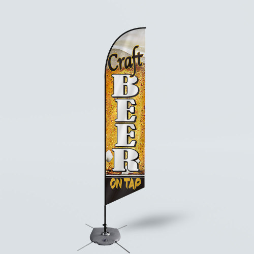 Sinonarui Craft Beer On Tap Low Price Hot Selling Custom Pattern Beach Flags Feather Flags
