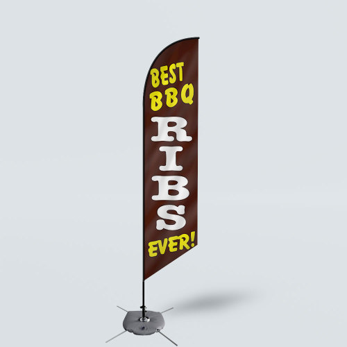 Sinonarui Best BBQ Ribs Ever Low Price Hot Selling Custom Pattern Beach Flags Feather Flags