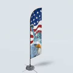 Sinonarui America Eagle Low Price Hot Selling Custom Pattern Beach Flags Feather Flags