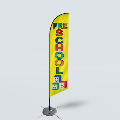 Sinonarui Pre School Low Price Hot Selling Custom Pattern Beach Flags Feather Flags