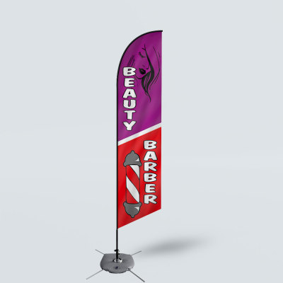 Sinonarui Beauty Barber Low Price Hot Selling Custom Pattern Beach Flags Feather Flags