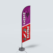 Sinonarui Beauty Barber Low Price Hot Selling Custom Pattern Beach Flags Feather Flags