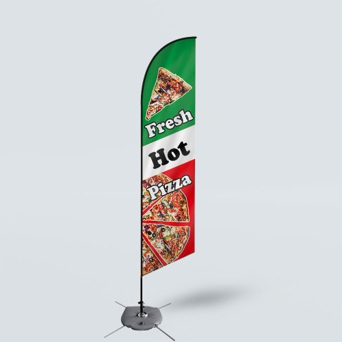 Sinonarui Fresh Hot Pizza Low Price Hot Selling Custom Pattern Beach Flags Feather Flags