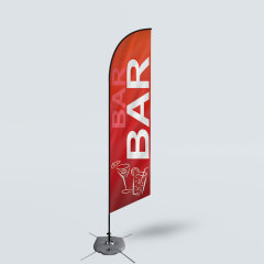 Sinonarui Bar Low Price Hot Selling Custom Pattern Beach Flags Feather Flags