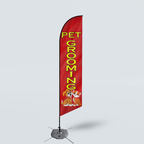 Sinonarui Pet Grooming Low Price Hot Selling Custom Pattern Beach Flags Feather Flags