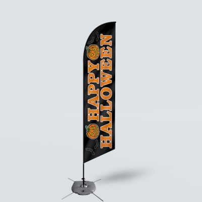 Sinonarui Happy Halloween Low Price Hot Selling Custom Pattern Beach Flags Feather Flags