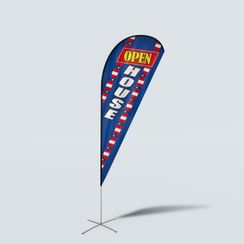 Sinonarui Open House Low Price Hot Selling Custom Pattern Beach Flags Teardrop Flags