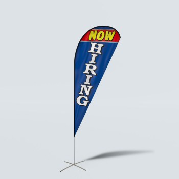 Sinonarui Now Hiring Low Price Hot Selling Custom Pattern Beach Flags Teardrop Flags