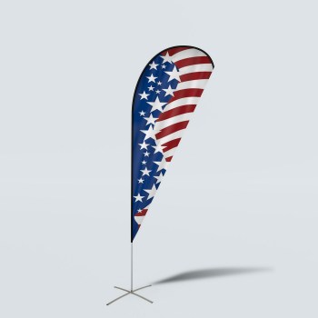 Sinonarui America Star Low Price Hot Selling Custom Pattern Beach Flags Teardrop Flags