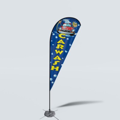 Sinonarui Carwash Low Price Hot Selling Custom Pattern Beach Flags Teardrop Flags